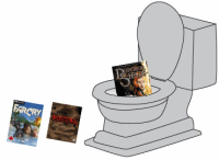 Games being flushed down the toilet - literally